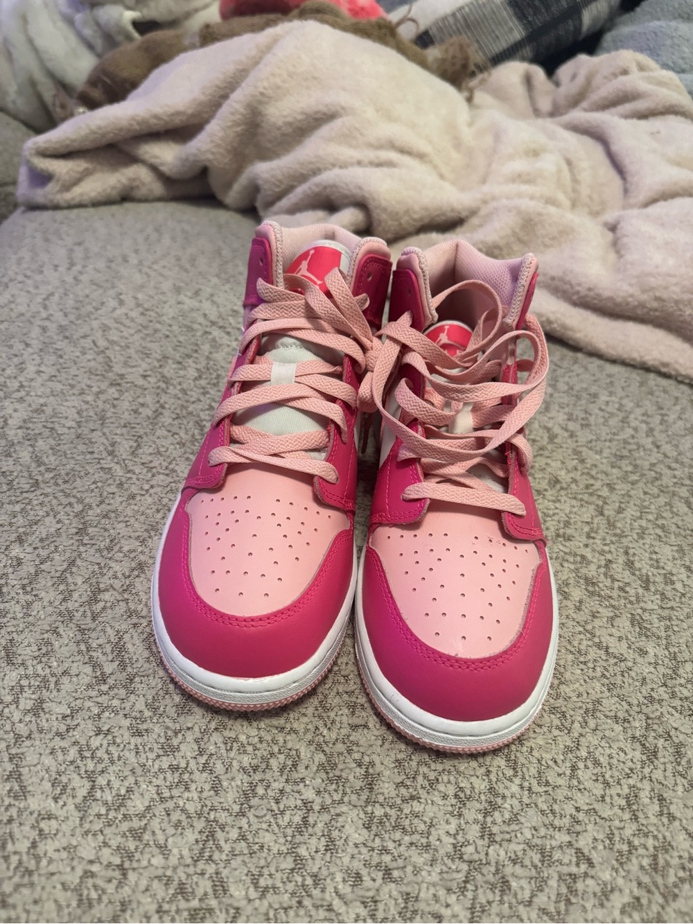Kids Pink High-Top Athletic Sneakers - Pink